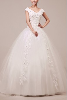 Organza Halter Ball Gown with Crystal