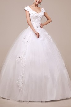 Organza Halter Floor Length Ball Gown with Crystal