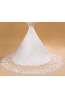 Organza V-neck A-line Gown with Sequins