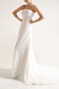 Lace Strapless Mermaid Gown with Sequins