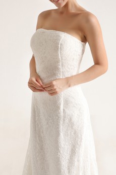 Lace Strapless Mermaid Gown with Sequins