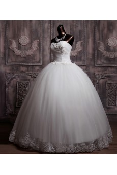 Net Sweetheart Floor Length Ball Gown with Sequins