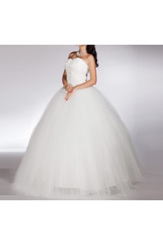 Net Sweetheart Floor Length Ball Gown with Beading