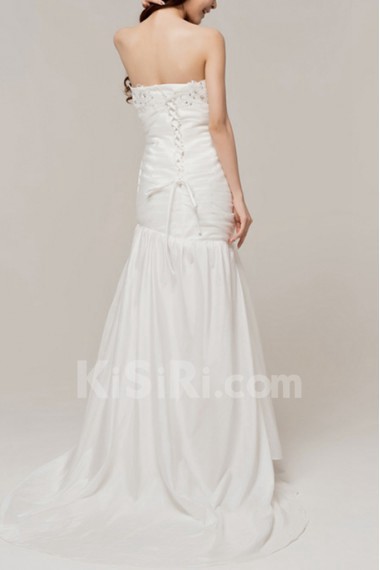 Satin Strapless Mermaid Gown with Sequins