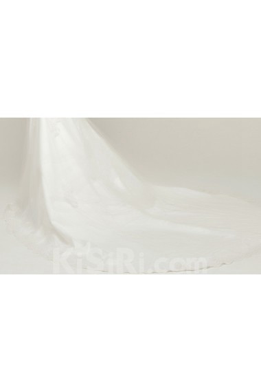 Lace Straps Neckline Cathedral Train Mermaid Gown with Sequins
