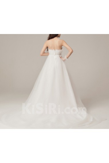 Tulle Strapless Ball Gown with Crystal