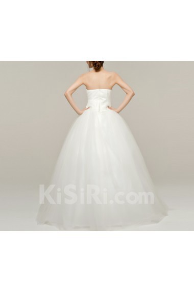 Organza Sweetheart Floor Length Ball Gown with Crystal