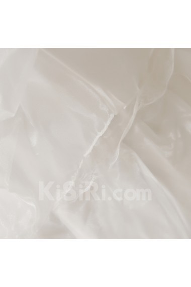 Satin Strapless Floor Length Ball Gown with Handmade Flowers