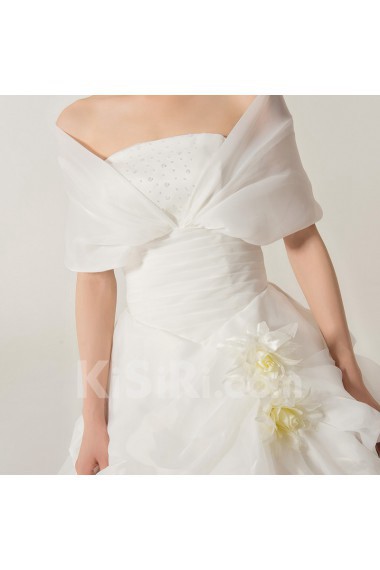 Organza Off-the-Shoulder Floor Length Ball Gown