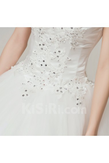 Satin V-neck Floor Length Ball Gown with Sequins