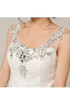 Organza Scoop Neckline Floor Length Ball Gown with Crystal