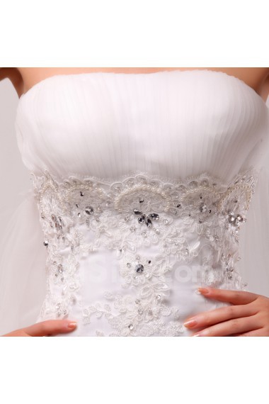 Lace Strapless A-line Gown with Sequins