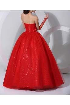 Organza Sweetheart Floor Length Ball Gown with Sequins