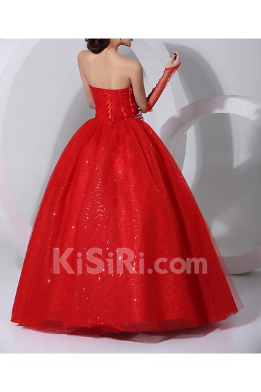 Organza Sweetheart Floor Length Ball Gown with Sequins