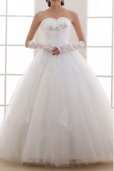 Organza Sweetheart Floor Length Ball Gown with Sequins