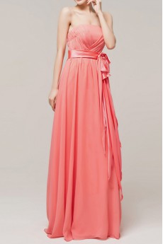 Chiffon Strapless Floor Length Empire Dress