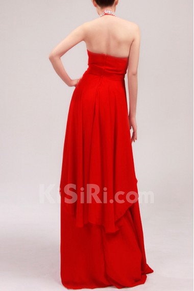 Chiffon V-neck Floor Length Empire Dress with Sequins