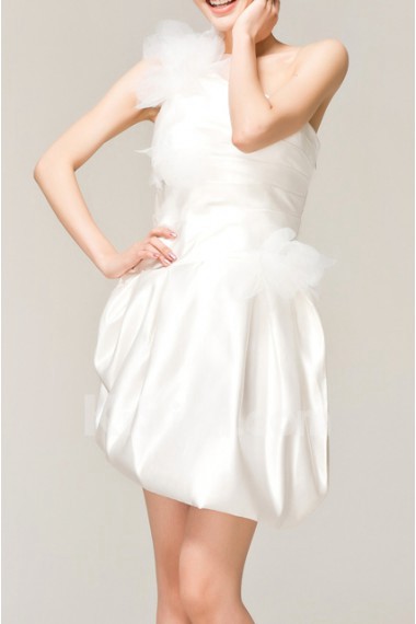 Satin One Shoulder Short Dress