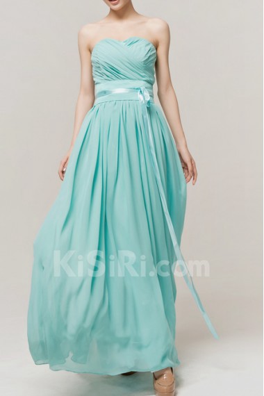 Chiffon Sweetheart Ankle-Length Corset Dress