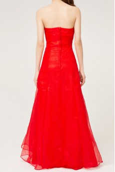 Tulle Strapless Floor Length A-line Dress with Sequins