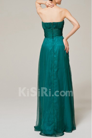 Chiffon Strapless Floor Length Corset Dress