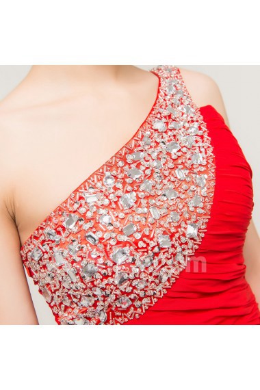 Chiffon One Shoulder Mermaid Dress with Sequins