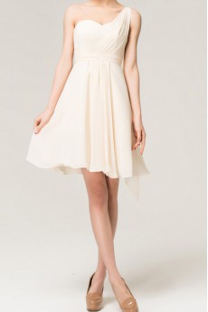 Chiffon One Shoulder Short Dress