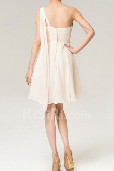 Chiffon One Shoulder Short Dress