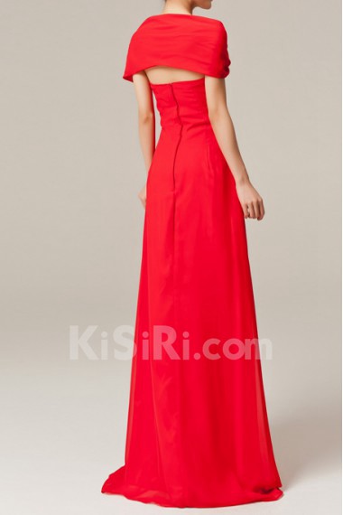 Chiffon Off-the-Shoulder Floor Length A-line Dress