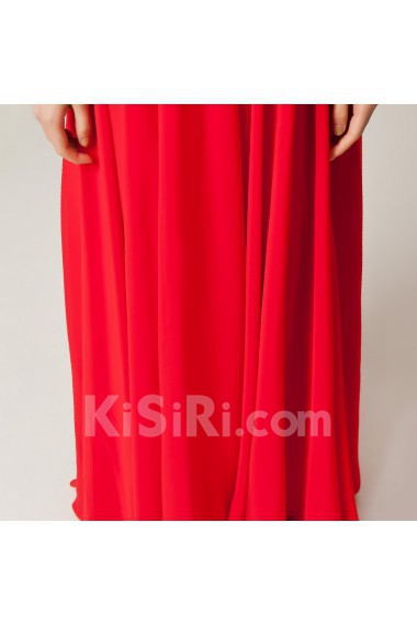 Chiffon Strapless Floor Length Empire Dress with Sequins