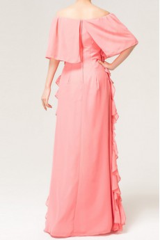 Chiffon Scoop Neckline Floor Length A-line Dress