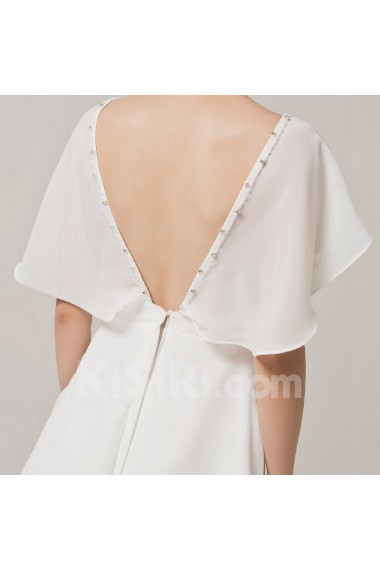 Chiffon V-neck Column Dress with Crystal