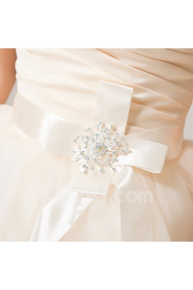 Satin Sweetheart Short Dress with Crystal