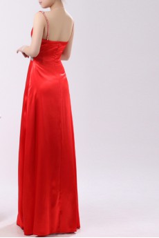 Satin V-neck Floor Length Empire Dress with Sequins