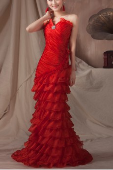 Tulle V-neck Mermaid Dress with Crystal