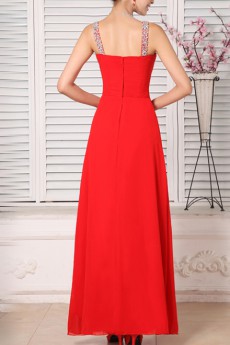 Chiffon V-neck Floor Length A-line Dress with Sequins
