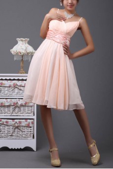 Chiffon Spaghetti Neckline Short Corset Dress