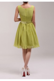 Chiffon Jewel Neckline Short A-line Dress