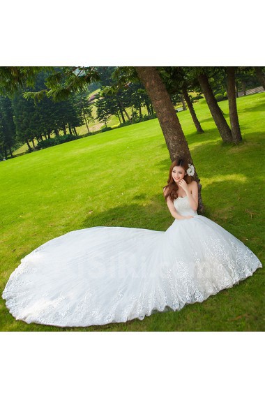 Tulle,Satin,Lace V-neck A-line Dress with Sequins