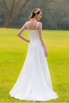 Satin,Tulle Sweetheart A-line Dress with Bead and Sequins