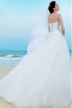 Satin,Tulle,Net Sweetheart A-line Dress with Diamond