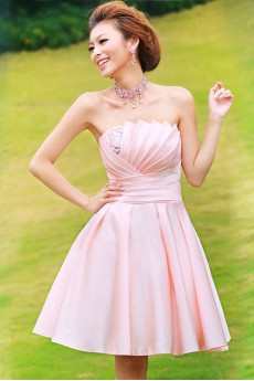 Satin Scallop Dress with Diamond