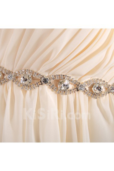 Satin One-shoulder Dress with Handmade Flowers