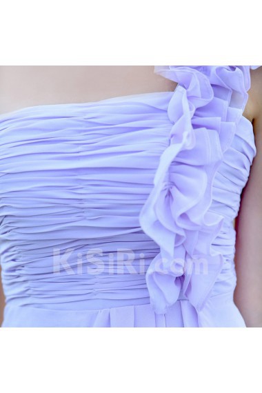 Satin One-shoulder Dress with 