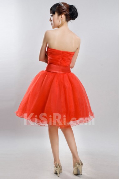 Satin Strapless Dress with 