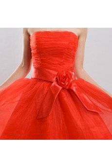 Satin Strapless Dress with 