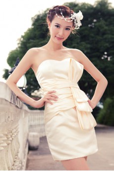 Satin Sweetheart Dress with Ruched