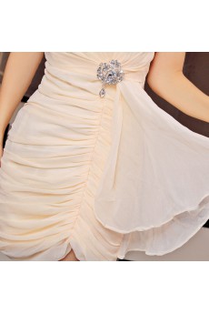 Satin Strapless Dress with Diamond