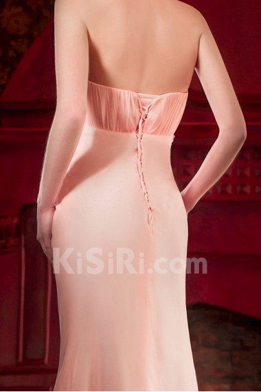 Satin and Tulle High-Neck Dress with Diamond