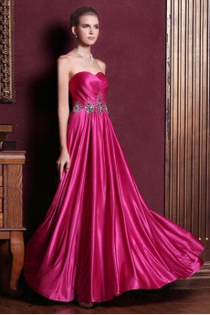 Satin Sweetheart Dress with Diamond